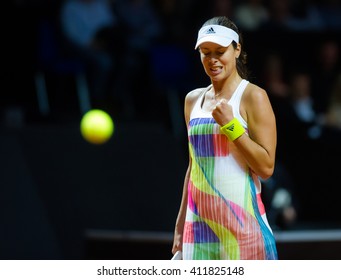 STUTTGART, GERMANY - APRIL 19, 2016: Ana Ivanovic In Action At The 2016 Porsche Tennis Grand Prix