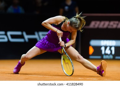 STUTTGART, GERMANY - APRIL 20, 2016: Annika Beck In Action At The 2016 Porsche Tennis Grand Prix