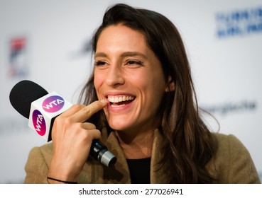 STUTTGART, GERMANY - APRIL 20 : Andrea Petkovic Talks To The Media At The 2015 Porsche Tennis Grand Prix