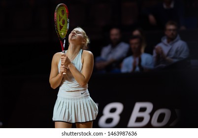 STUTTGART, GERMANY - APRIL 24, 2018: Marta Kostyuk Of The Ukraine At The 2018 Porsche Tennis Grand Prix Premier Tennis Tournament