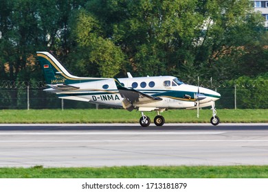 Stuttgart, Germany – April 24, 2018: Makra Beechcraft King Air Airplane At Stuttgart Airport (STR) In Germany.