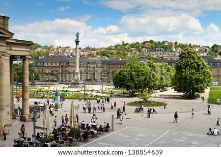 Stuttgart (Germany) Castle Square in the city center in spring (May 2013)