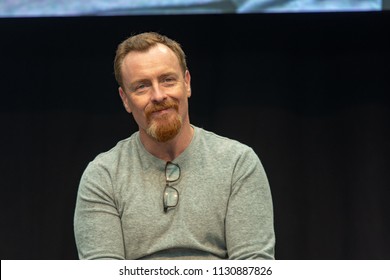 STUTTGART, GERMANY - JUN 30th 2018: Toby Stephens (Black Sails, Lost In Space) At Comic Con Germany Stuttgart, A Two Day Fan Convention