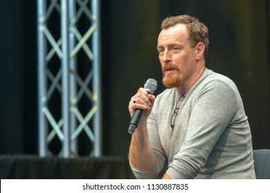 STUTTGART, GERMANY - JUN 30th 2018: Toby Stephens (Black Sails, Lost In Space) At Comic Con Germany Stuttgart, A Two Day Fan Convention