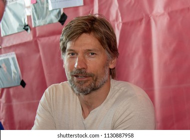 STUTTGART, GERMANY - JUN 30th 2018: Nikolaj Coster-Waldau (Jaime Lannister In Game Of Thrones) At Comic Con Germany Stuttgart, A Two Day Fan Convention