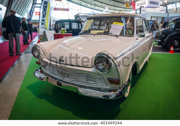 STUTTGART, GERMANY - MARCH 17, 2016: Vintage\
car DKW Junior de Luxe, 1962. Europe\'s greatest classic car\
exhibition \