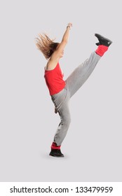 style dancer posing on studio background