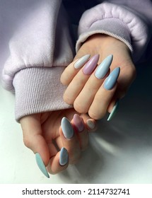 style long nails gradient pastel 
