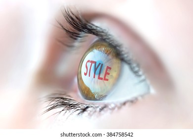 Style reflection in eye.