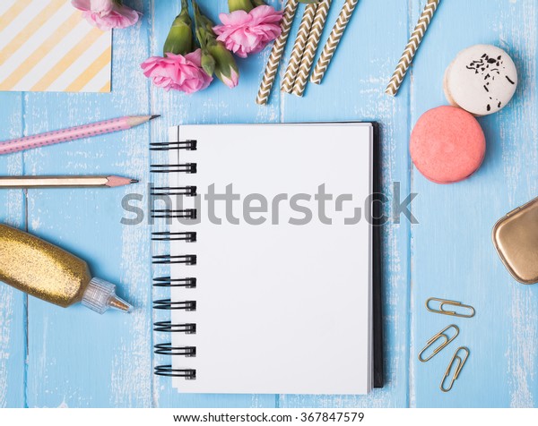 Download Styled Mockup Blank Notepad Cute Little Stock Photo (Edit ...