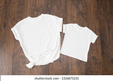 Styled Stock Photography "A Mother's Love", Mockup-Digital File,White Women's T-shirt and White Kids T-shirt, Mommy and Daughter/Son Mock Up - Shutterstock ID 1326875231