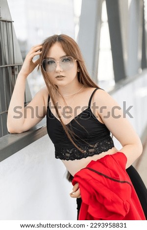 Similar – Young girl posing outdoor