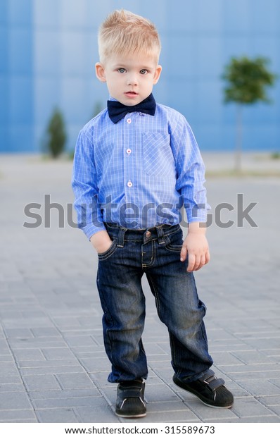 Stylish Baby Boy Blond Hair Boy People Beauty Fashion Stock Image