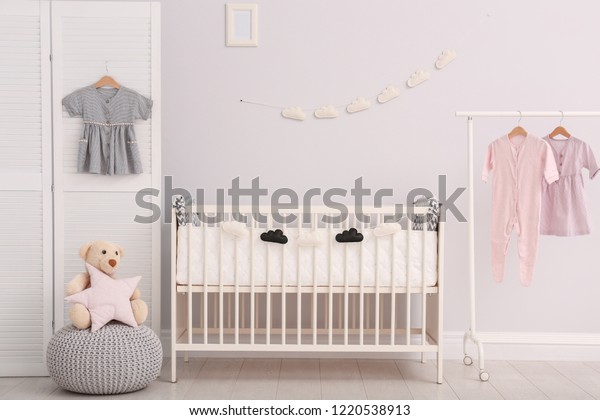 Stylish Baby Room Interior Comfortable Crib Stock Photo Edit Now