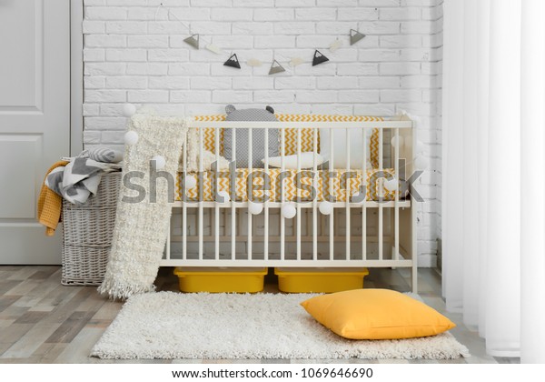 Stylish Baby Room Interior Crib Stock Photo Edit Now 1069646690