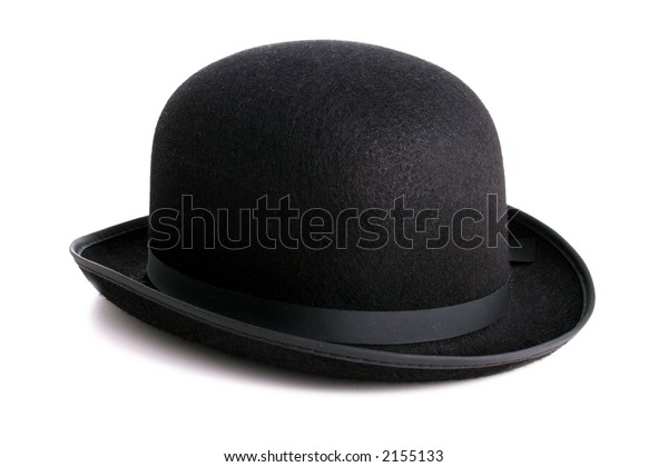 Stylish Black Bowler Hat Isolated Clipping Stock Photo (Edit Now) 2155133