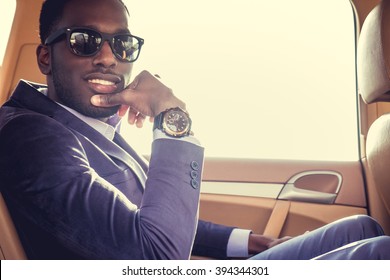 Stylish Black Man In The Car.