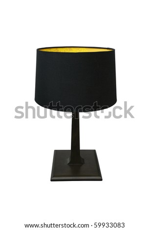 stylish black table lamp isolated on white