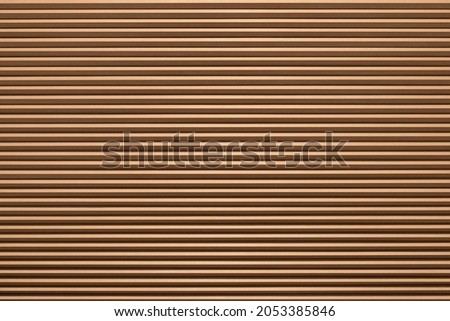 Stylish brown pleated window blinds texture background. Trendy, elegant and modern paper blinds for indoors.