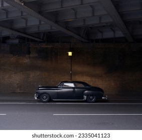 stylish classic car on the road - Powered by Shutterstock