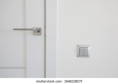 Stylish Clean Doorknob And Door In A Design Apartment	
