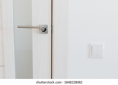 Stylish Clean Doorknob And Door In A Design Apartment	
