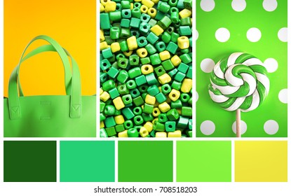 Stylish Collage With Green Color Palette