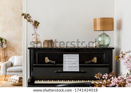 Similar – Image, Stock Photo Piano and cabinet by window at home