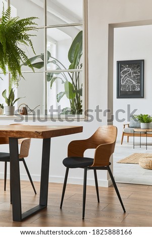 Similar – Image, Stock Photo Bright modern kitchen with wooden floor and white cabinets