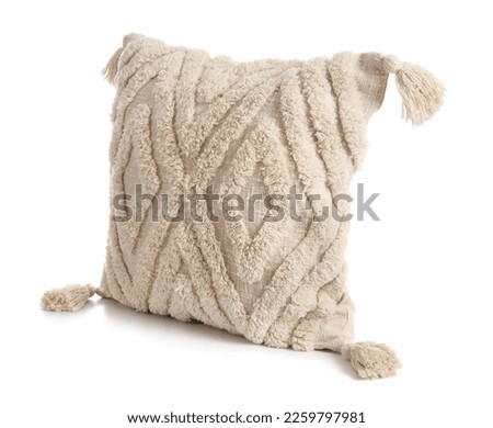 Stylish decorative pillow isolated on white background