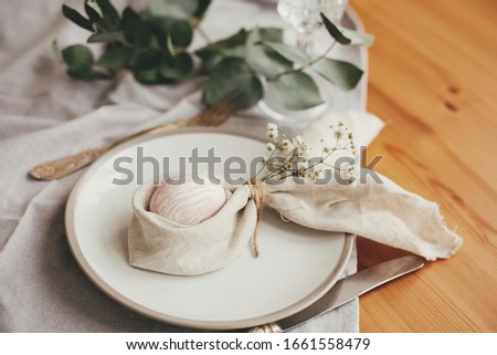 Similar – Image, Stock Photo Elegant Easter table setting with pastel accents