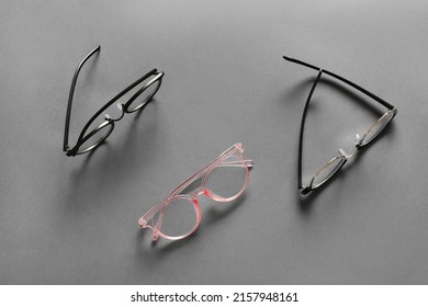 Stylish eyeglasses on grey background - Shutterstock ID 2157948161