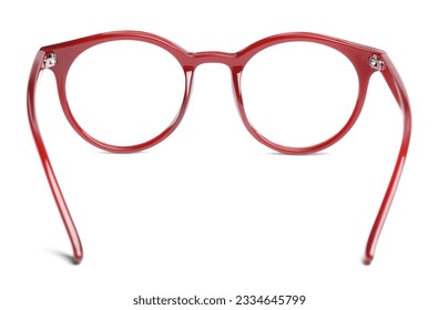 Stylish glasses with red frame isolated on white - Powered by Shutterstock