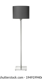 Stylish Grey Floor Lamp Isolated On White