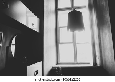 Stylish Groom Suit In Dressing Room Indoors