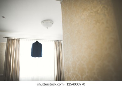 Stylish Groom Suit In Dressing Room Indoors