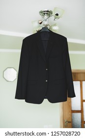 Stylish Groom Suit In Dressing Room Indoors