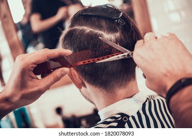 Stylish Haircut Man Barbershop Hairdresser 260nw 1820078093 