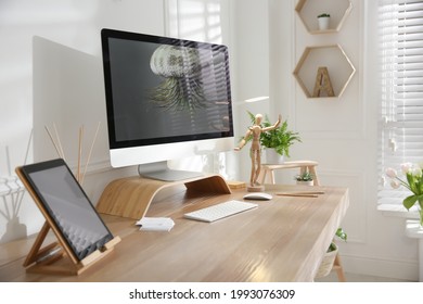 Modern Computer On Table Office Interior Stock Photo (Edit Now) 1690735207