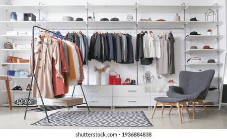 Stylish Interior Of Modern Clothes Store