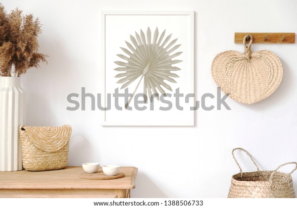 Stylish Korean Interior Living Room Brown Stock Photo Edit