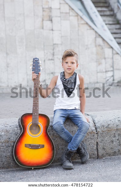 stylish boy with guitar hd