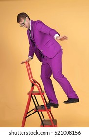 Stylish Man Falling Off A Ladder