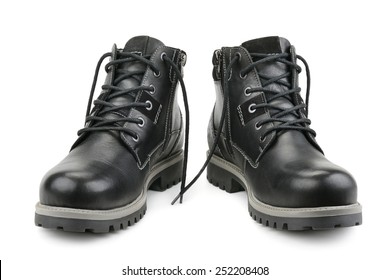 stylish black work boots