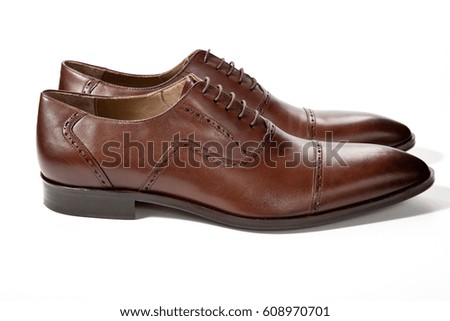 stylish men's shoes on a white background