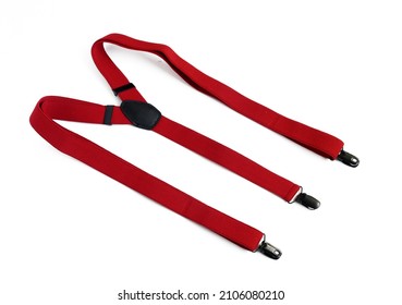 Stylish men's suspenders isolated on a white background.