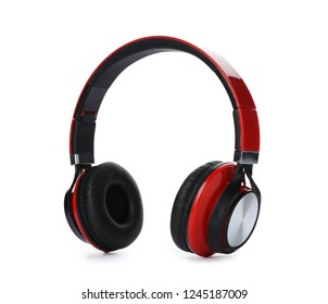 Stylish modern headphones with earmuffs on white background - Powered by Shutterstock