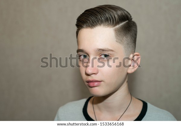 Stylish Modern Retro Haircut Side Part Stock Photo Edit Now