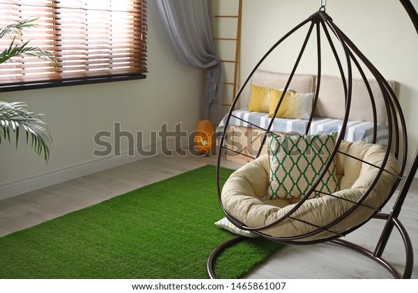 Stylish Modern Room Interior Swing Chair Stock Photo Edit