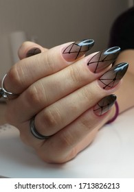 oval color nails design